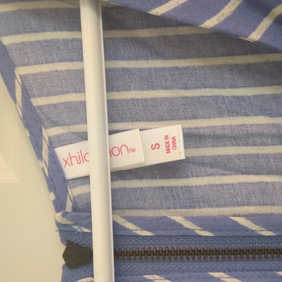 Blue and White Striped Dress - Picture 5 of 6